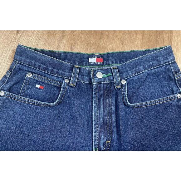 Tommy Hilfiger VTG Bootcut Jeans Size 16 / 28” 100% Cotton 2002 Y2K Medium Wash - Picture 4 of 14